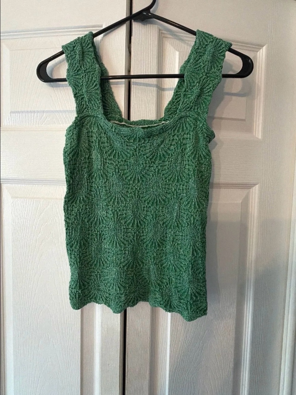 Free People Meadow Green Textured Knit Tank